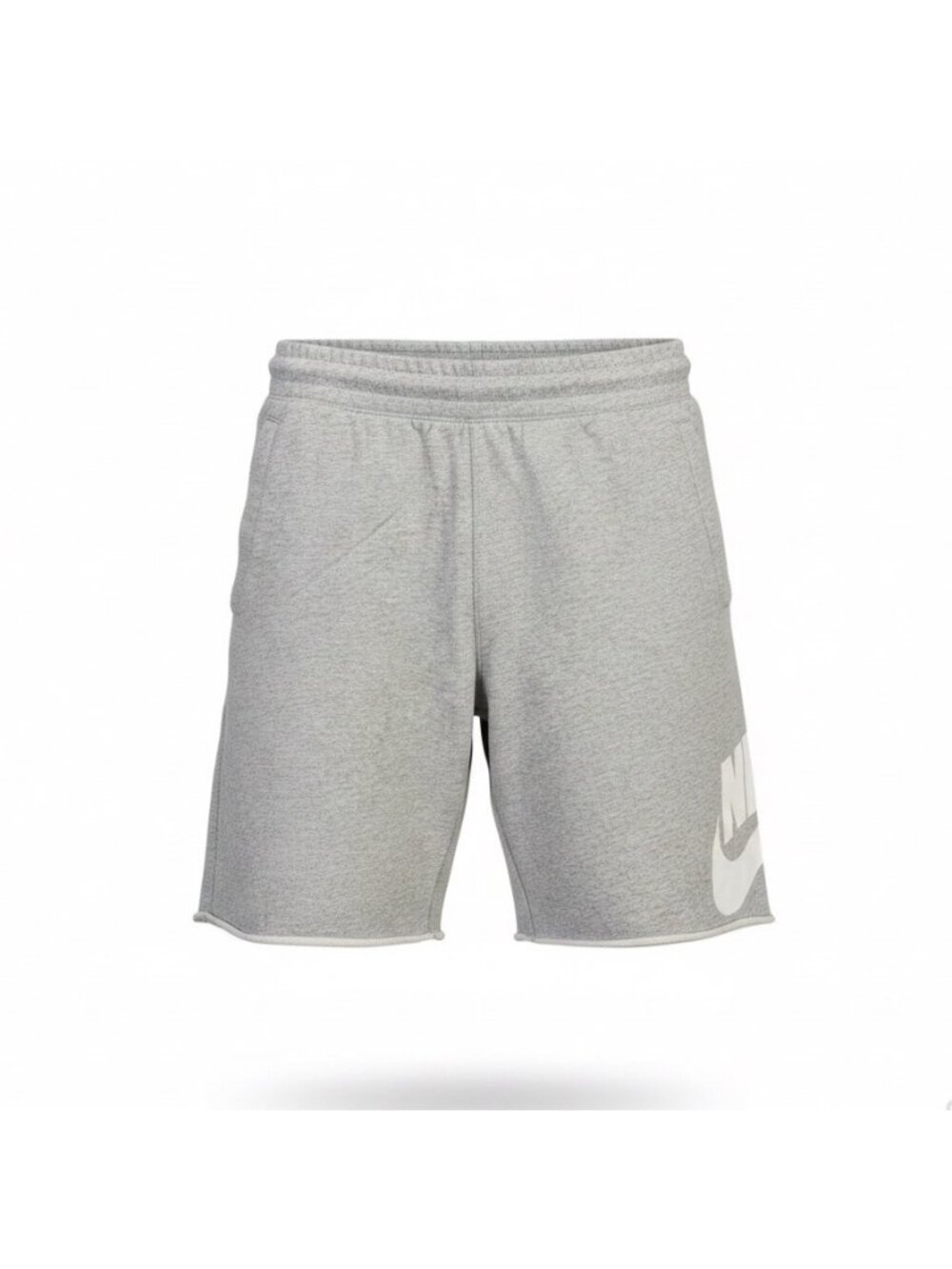 Nike Mens Grey Drawstring Athletic Shorts Casual Lightweight Logo Design Size L